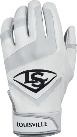 New Louisville Slugger Genuine Youth Small Batting Gloves White/Gray