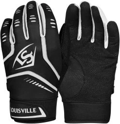New Louisville Slugger Omaha Adult Batting Gloves Black/White XX-Large