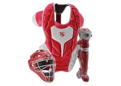 New Louisville Slugger Series 5 Catchers Kit Complete Scarlet/Gray Baseball