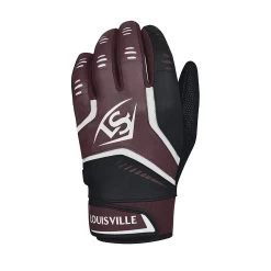 New Louisville Slugger Omaha Adult Batting Gloves Maroon/White X-Large