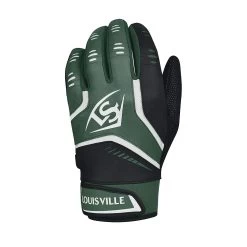 New Louisville Slugger Omaha Adult Batting Gloves Green/White Medium