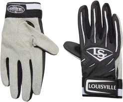 New Louisville Slugger Series 5 Batting Gloves Black/White Youth Large